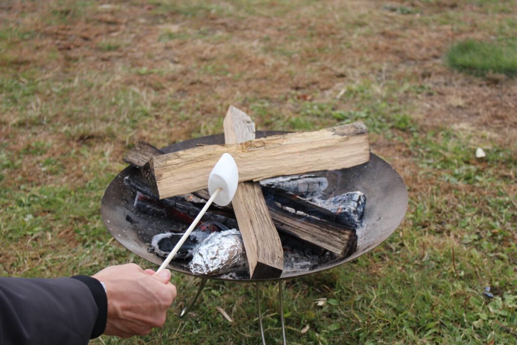 焚き火とマシュマロ